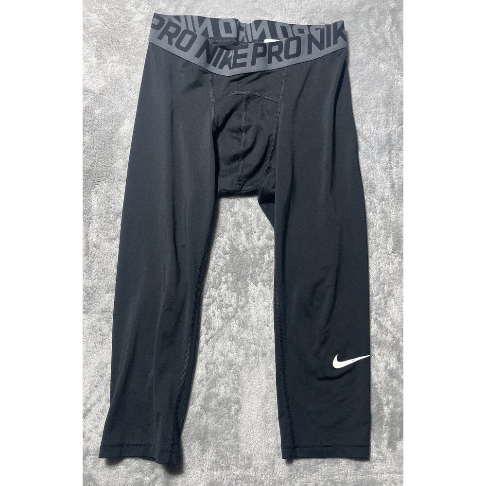 Nike Pro Dri Fit Compression Pants Capri Mens S Black Inseam 17” Lightweight